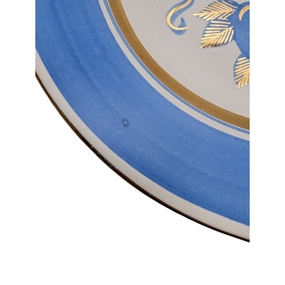 Lot of 2 Vintage Stangl Pottery "Concord" Dinner Plate  White Blue & Gold 11” - Picture 10 of 10